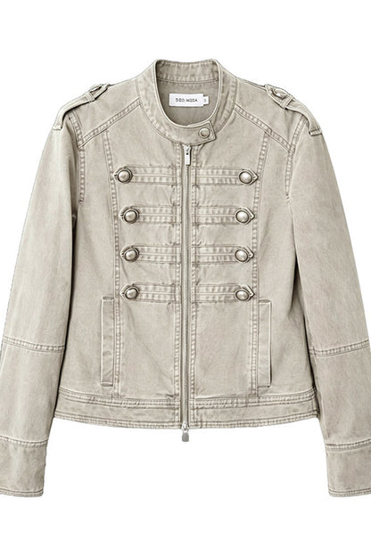 Retro Washed Double-Breasted Jacket