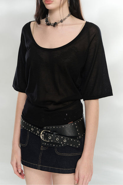 Heavyweight Lyocell Batwing Top