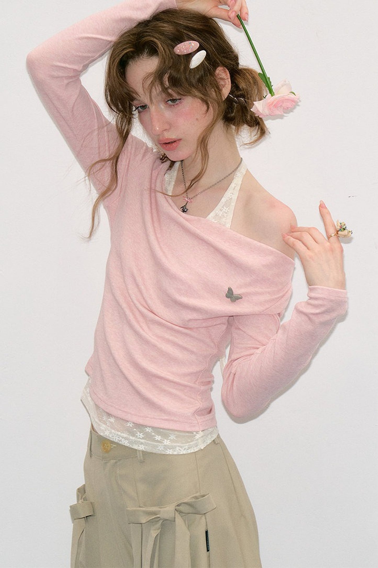 Gentle Flutter Knit Top