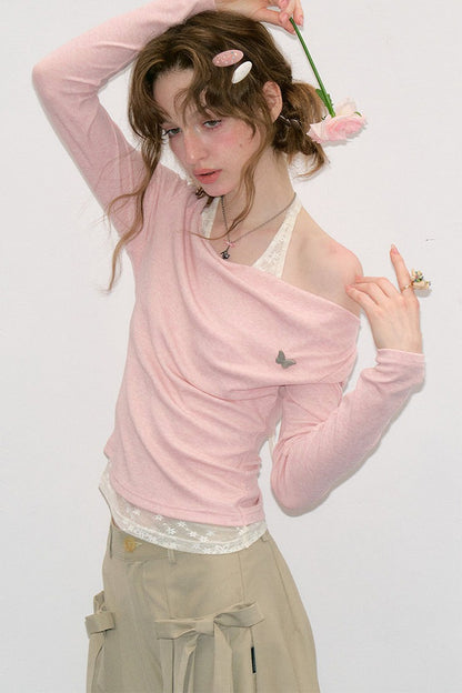 Gentle Flutter Knit Top