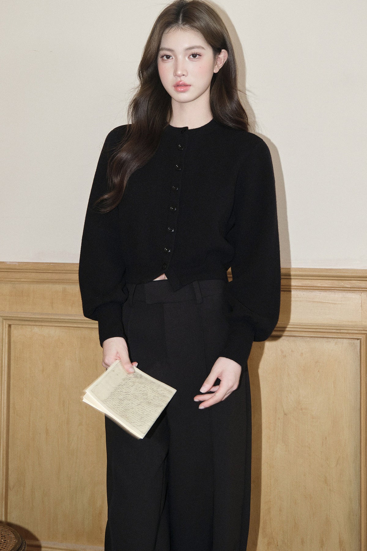 Pure Wool Round Neck Cardigan