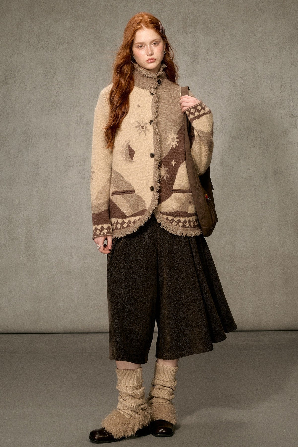 Jacquard Knit Cardigan
