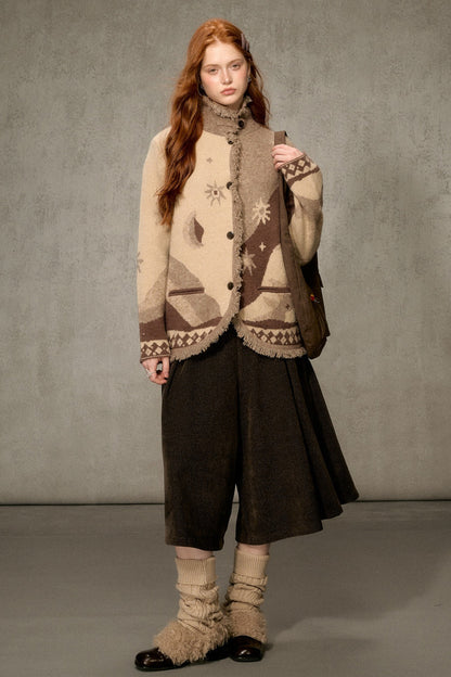 Jacquard Knit Cardigan