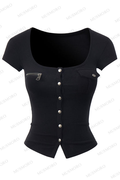 Top in maglia con vita arricciata