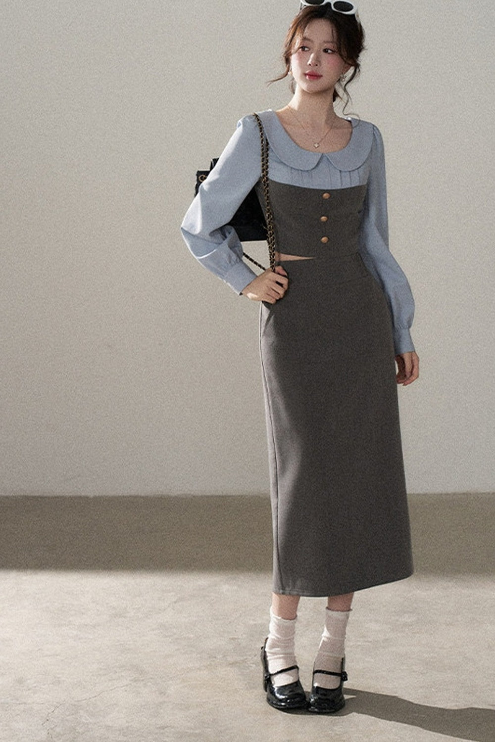 Color-Block Top and Skirt Set-Up