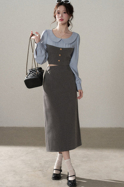 Color-Block Top and Skirt Set-Up