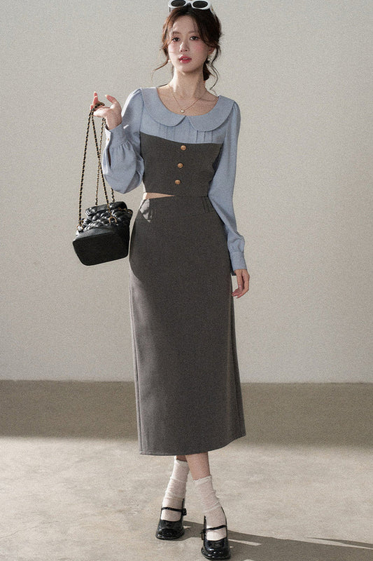 Color-Block Top and Skirt Set-Up