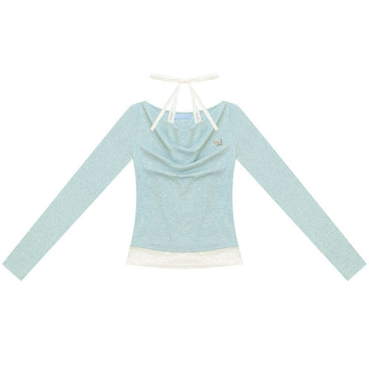 Mist Blue-Green Knitted Top