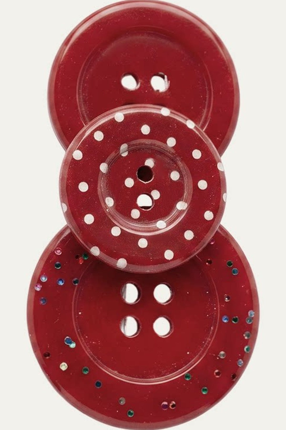 Plaid Polka Dot Button Hair Clip