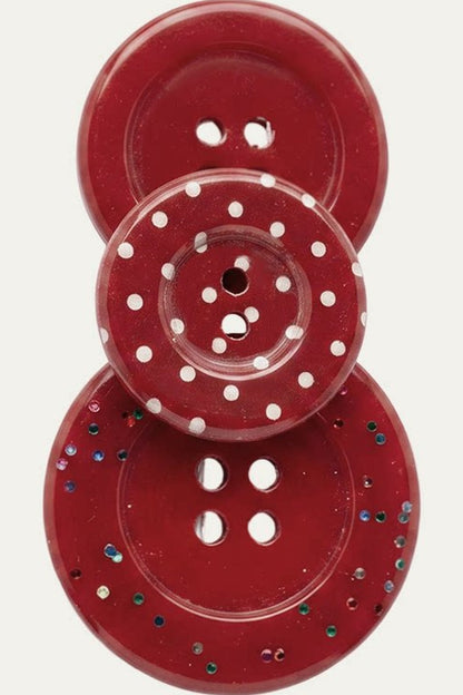Plaid Polka Dot Button Hair Clip