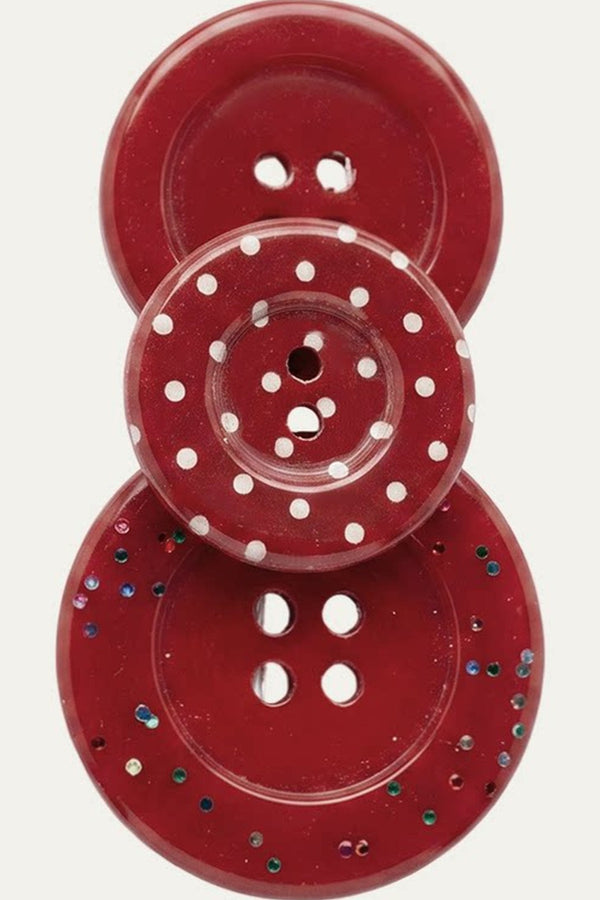 Plaid Polka Dot Button Hair Clip