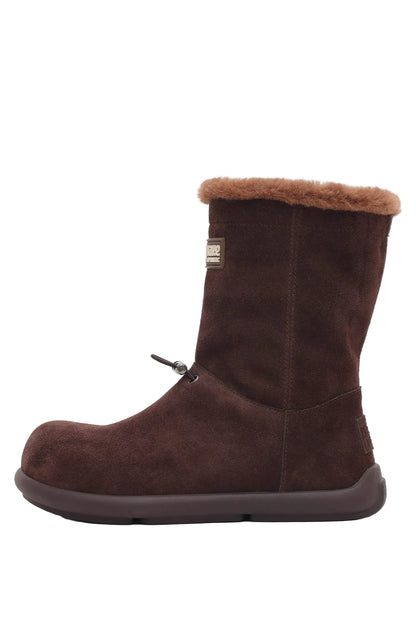 Fleece-Lined Flat Snow Boots