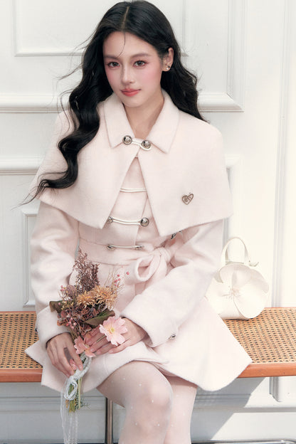 Napoleon Retro Knight-Style Woolen Cape Jacket Set-Up