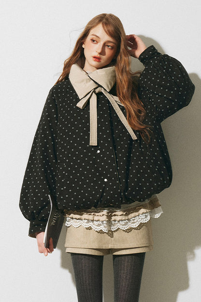 Reversible Polka Dot Bow Down Jacket