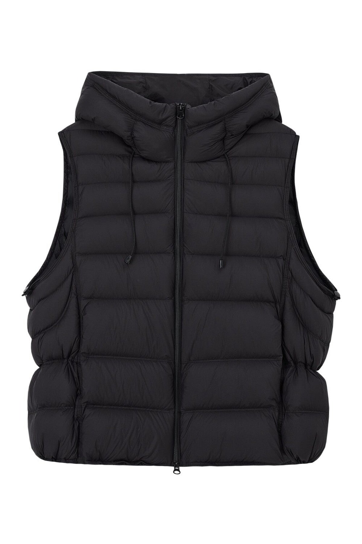 Ribbed Hooded Down Vest