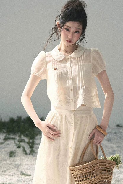 French Floral Lace Two-Piece Set