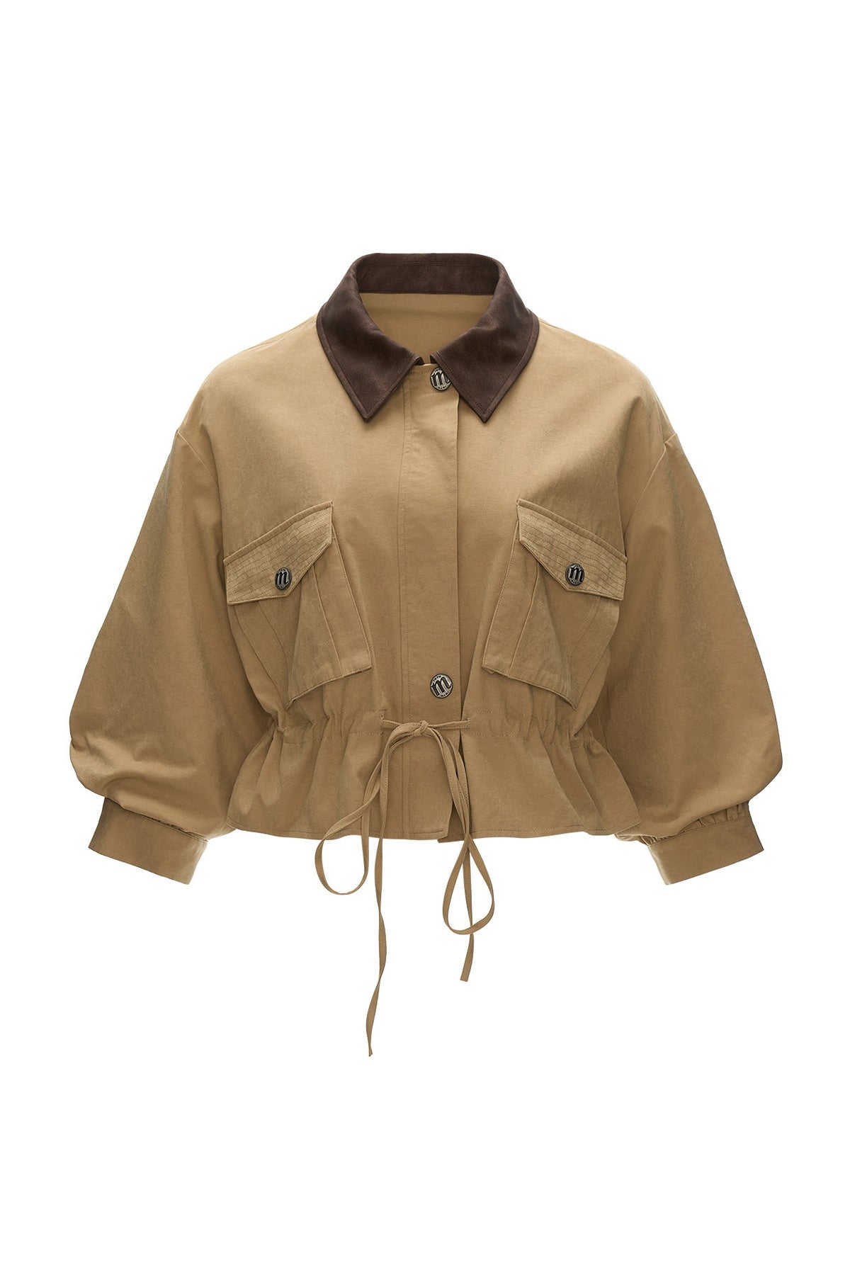 Textured Snowflake Velvet Leather Collar Jacket