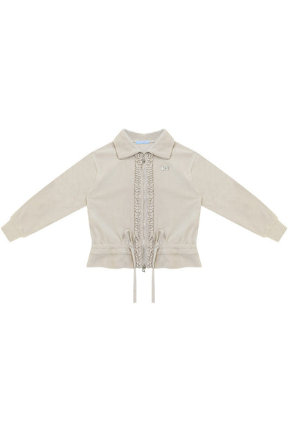 Gray Apricot Polar Fleece Jacket