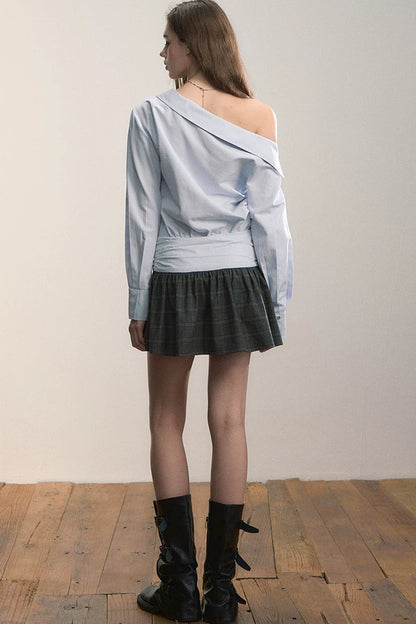 Irregular Patchwork Plaid Dress