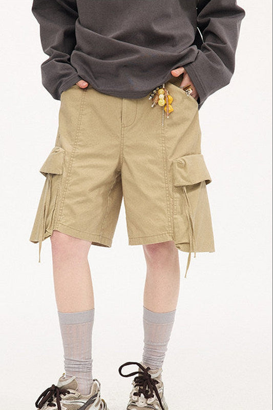 Khaki Washed Pocket Shorts