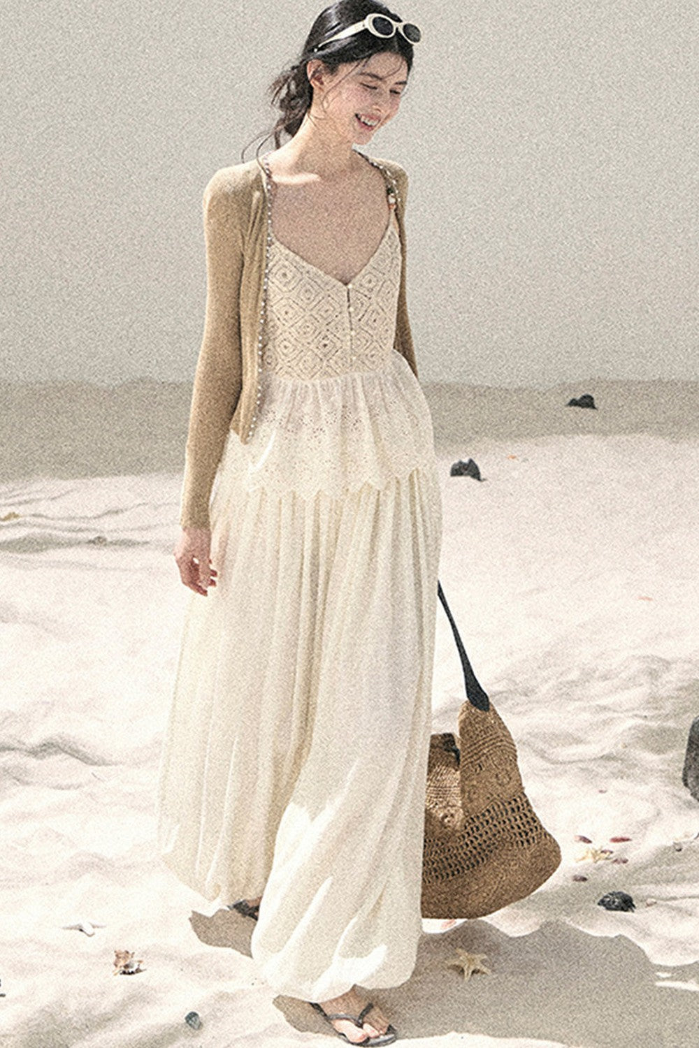 French Sun Protection Knit Cardigan Set