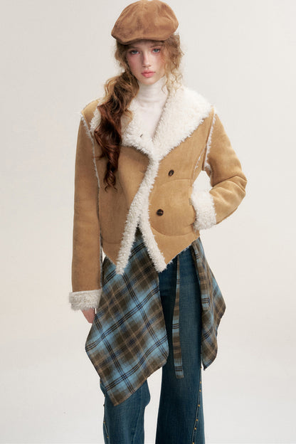 Vintage Brown Faux Fur Coat