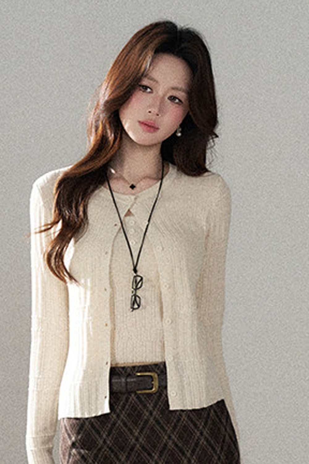 Sophisticated Knitted Cardigan Two-Piece Set