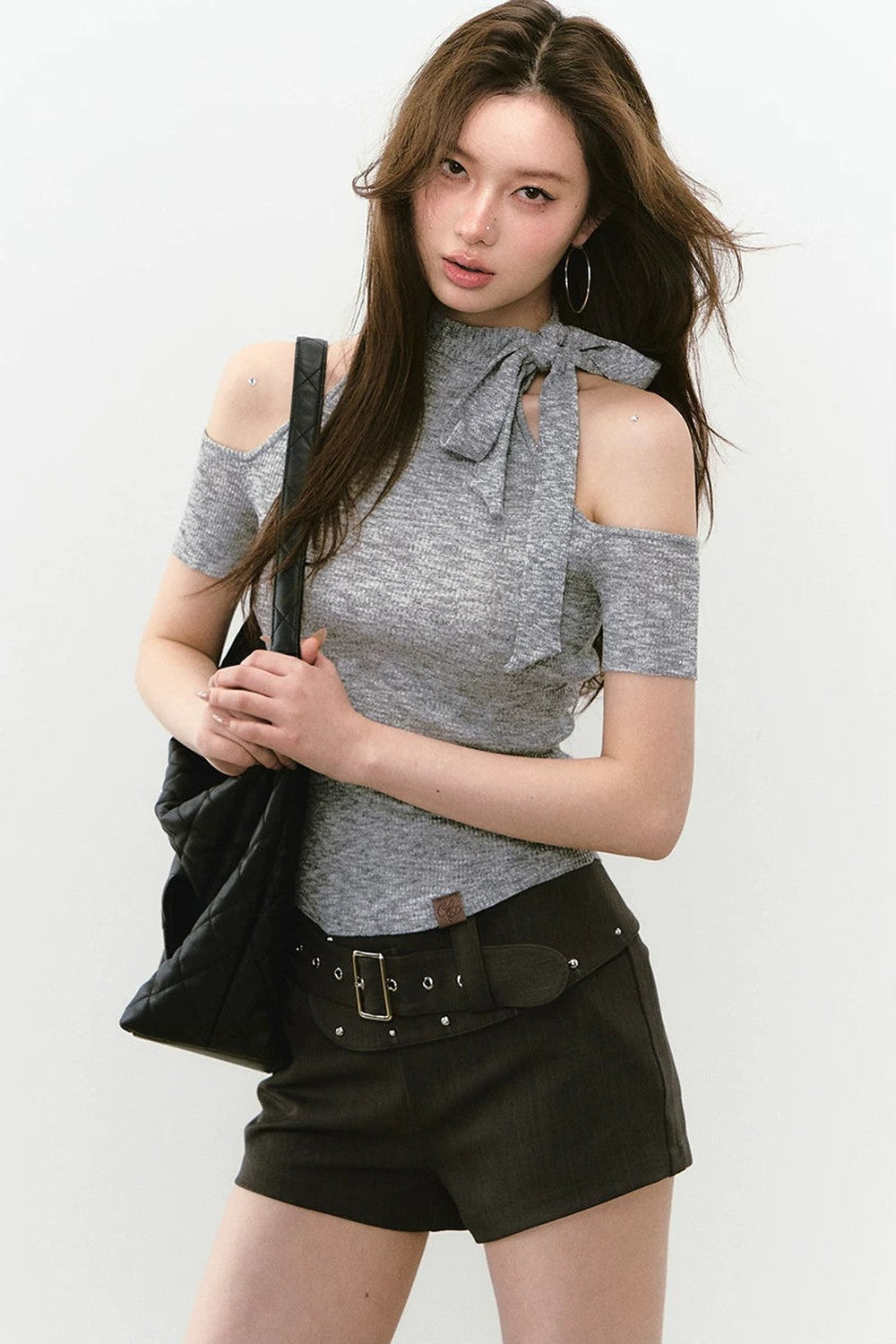 gilet en maille réversible à lacets