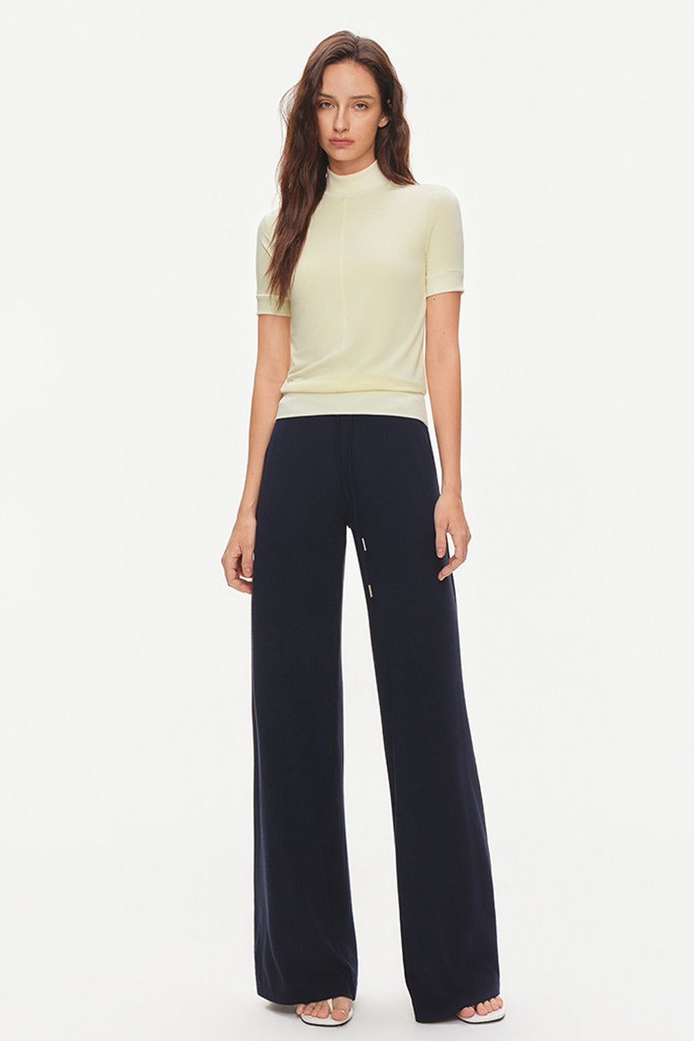 Tencel-Modal-Bluse mit halbhohem Kragen