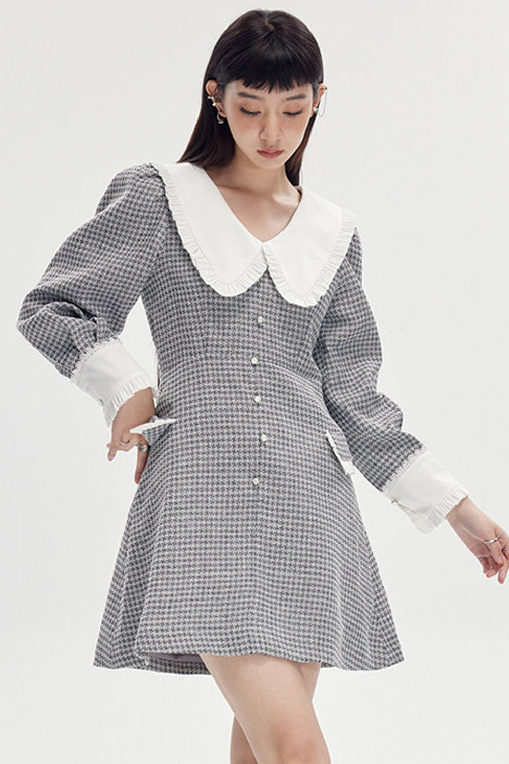 High Waist A-Line Lamb Leg Dress