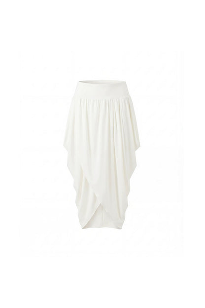Irregular Pleated Draped Midi Skirt