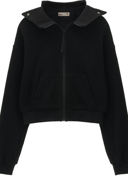 Structured Zip Knitted Jacket