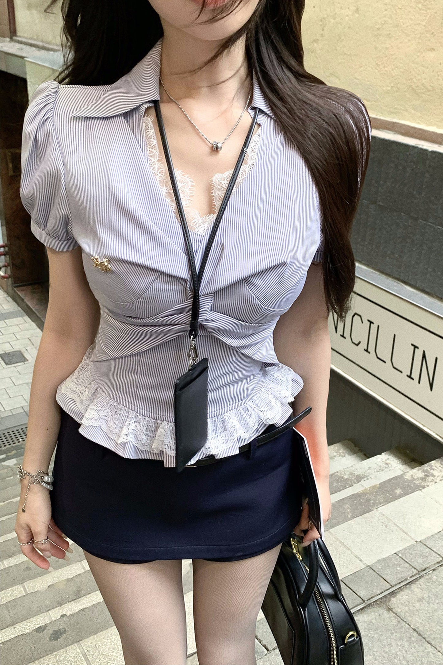 Falda de hechicera azul marino