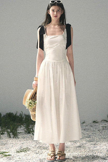 Vestido de tirantes de estilo francés