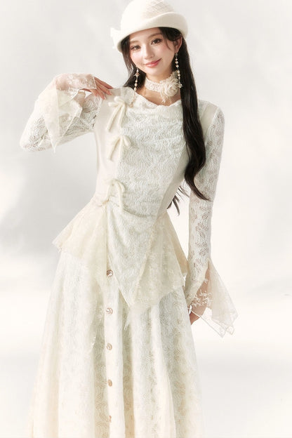 Butterfly Dream Knit Layered-Look and Skirt Set-Up