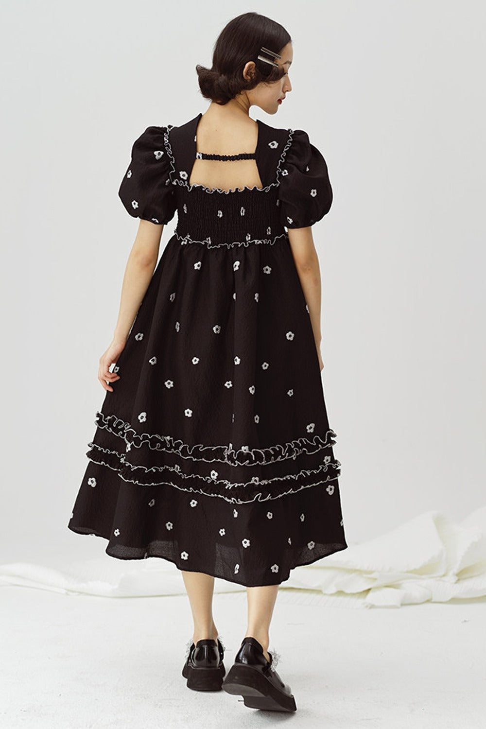 Black and White Floral Dress