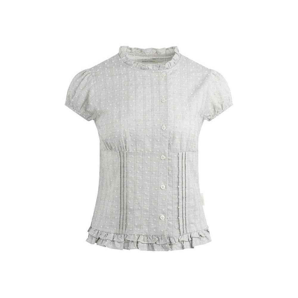 Ruffle Drawstring Blouse & Skirt Set-Up