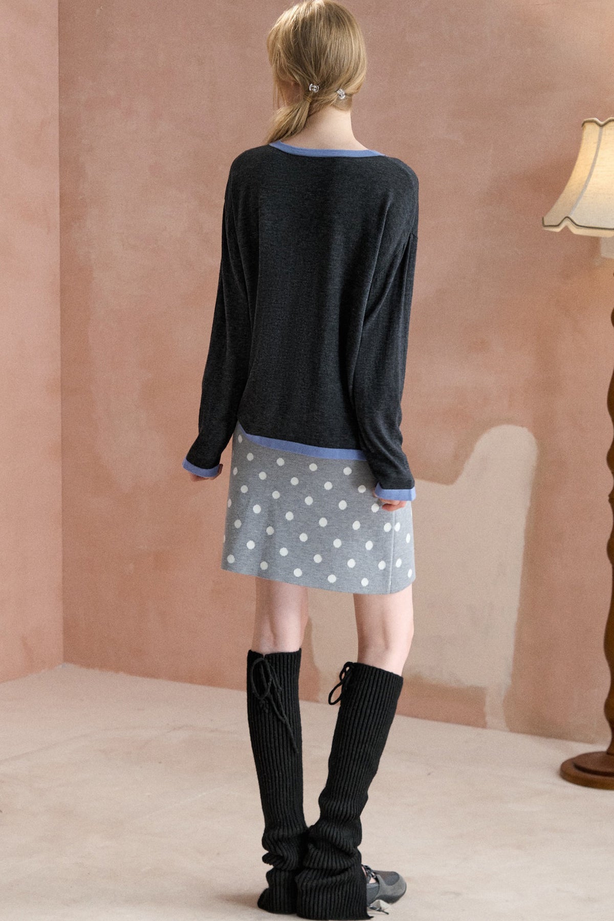 Dalmatian Print Knit Sweater