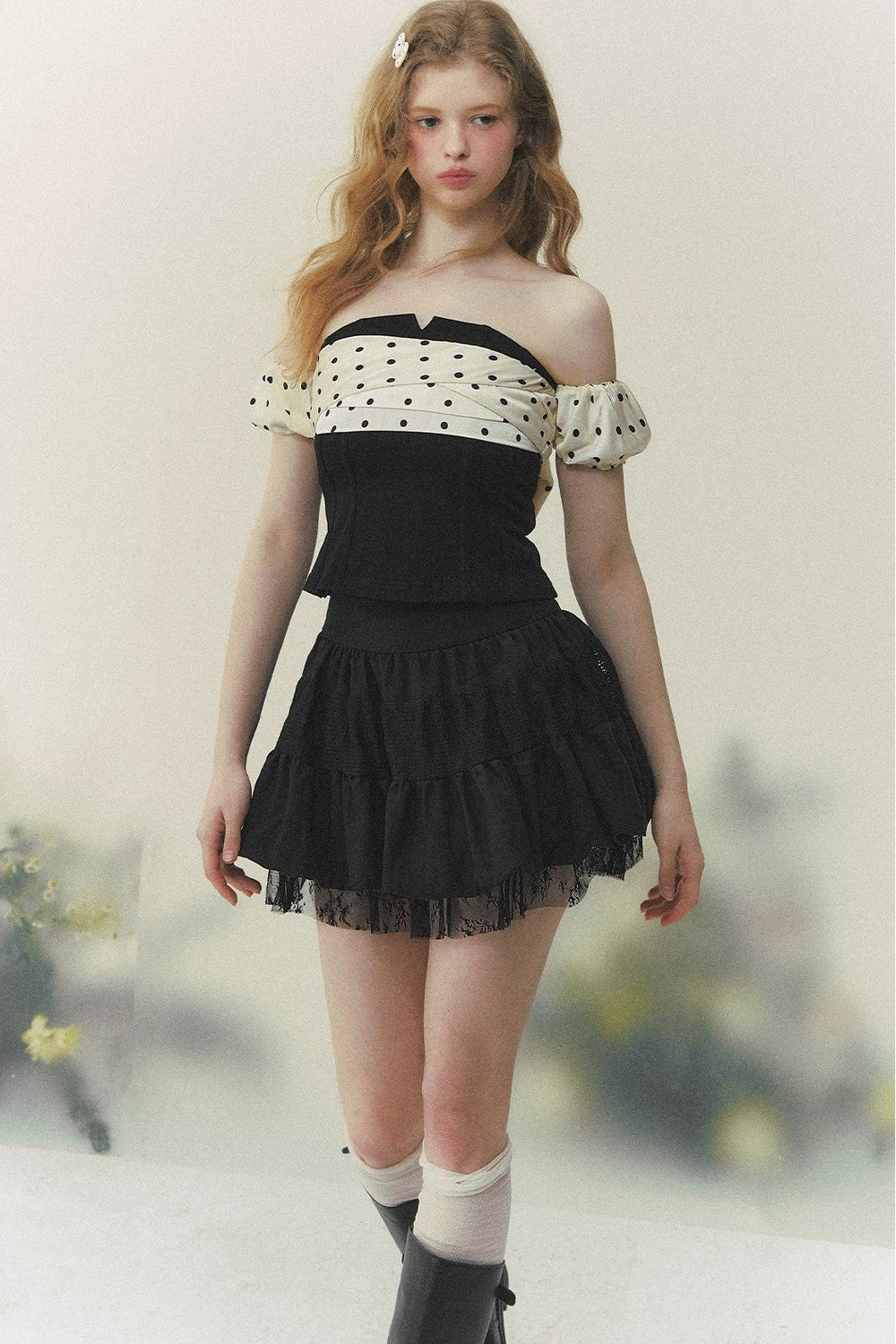 Blusa stile sud francese con spalle scoperte