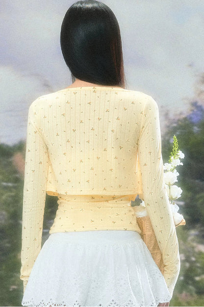 Korean Floral Camisole Cardigan Set-Up