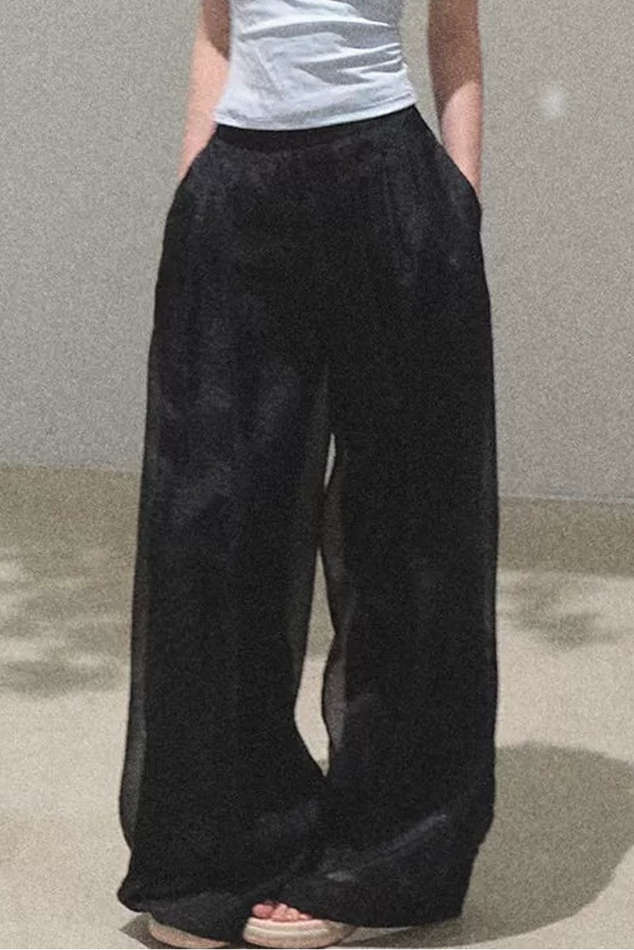 Old-Money-Netz-Hose mit weitem Bein