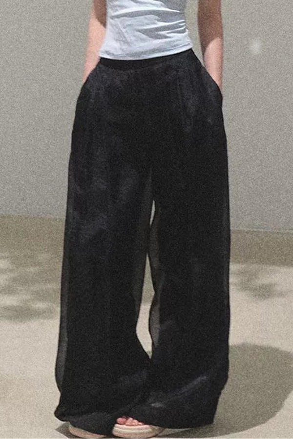 Old Money Mesh Wide-Leg Pants