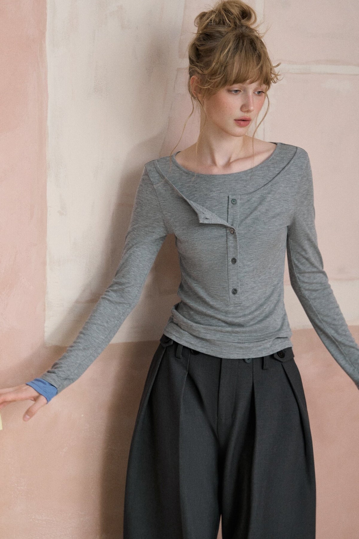 Layered-Look Long-Sleeved T-Shirt