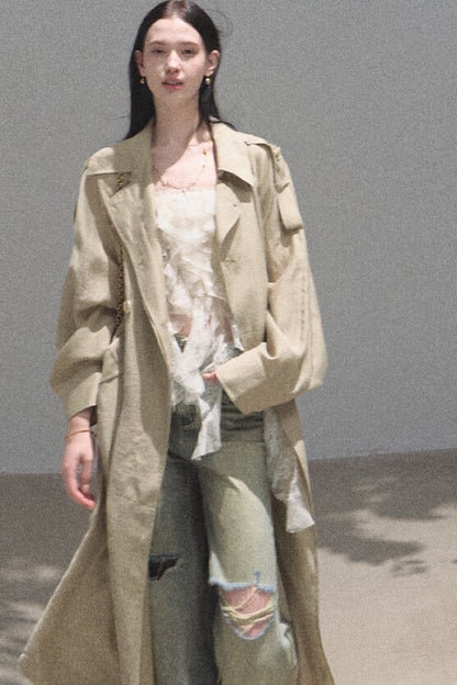Vintage Distressed Ripped Denim Long Pants