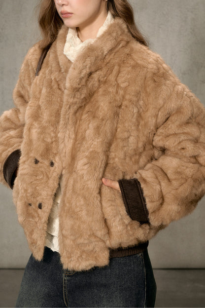 Reversible Faux Suede Plush Jacket