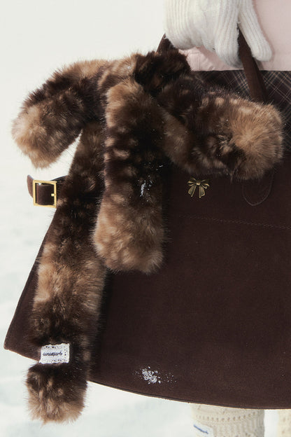 Fluffy Bambi Deer Faux Fur Scarf