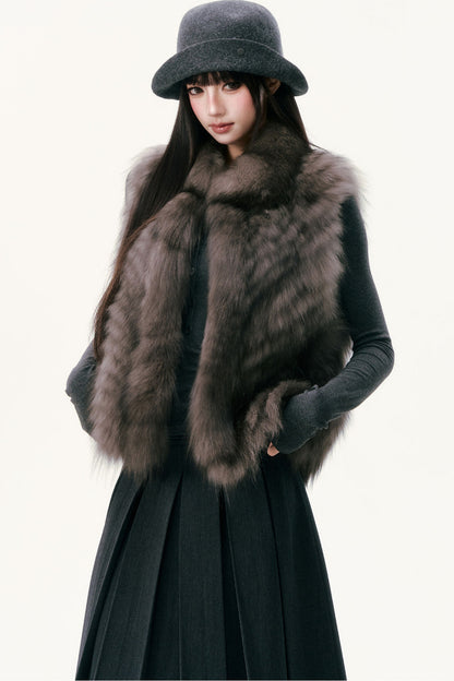 Saga Fox Fur Straight Vest