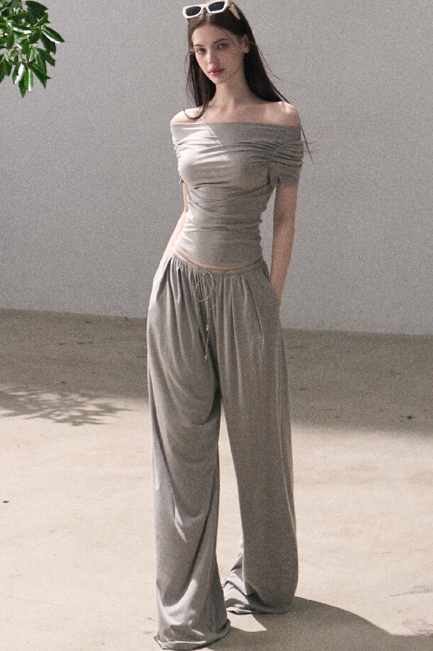 Lyocell Off-Shoulder Two-Piece Set-Up