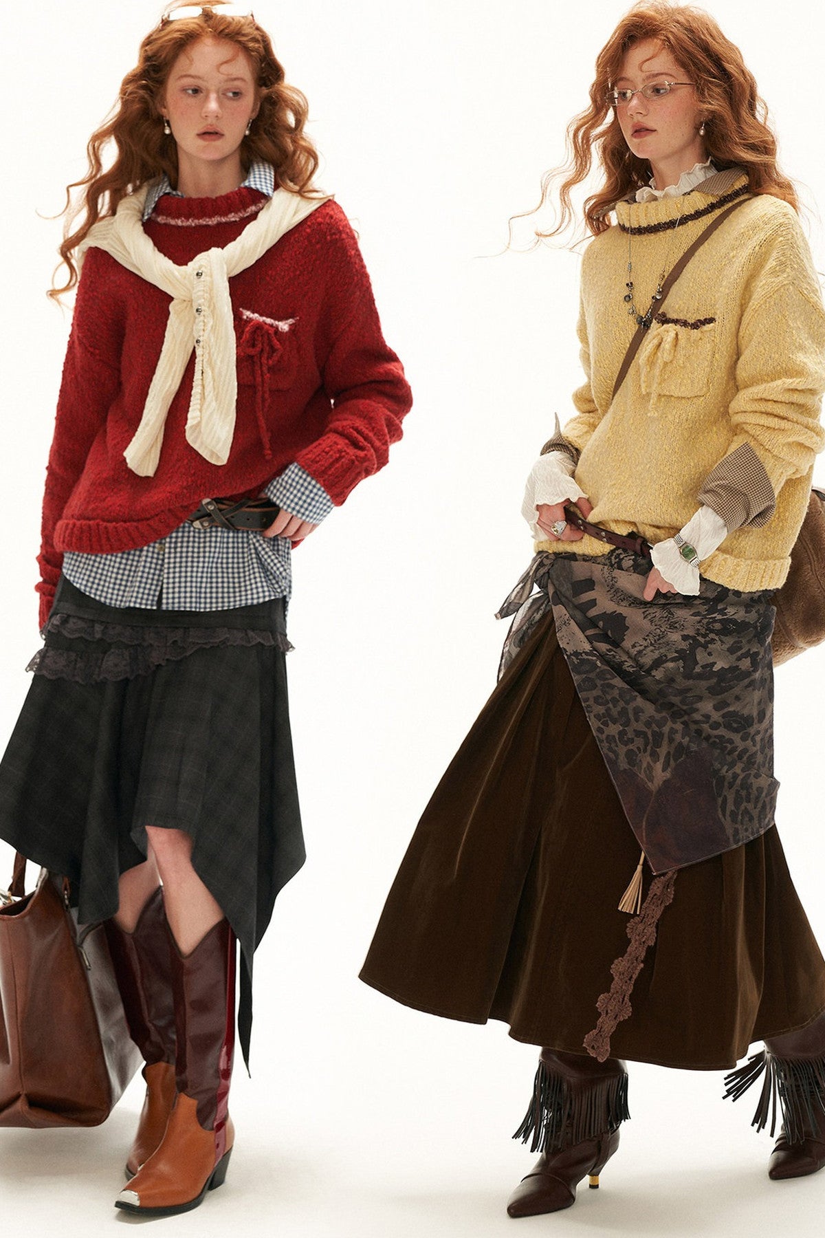 Loose Wool Yarn High Collar Pocket Sweater