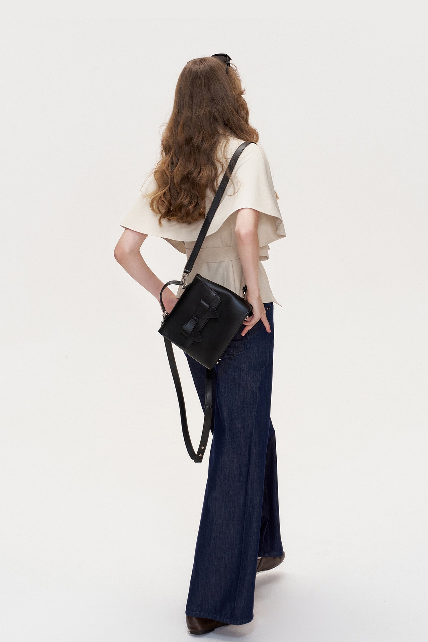 Lyocell Double-Breasted Cape Coat